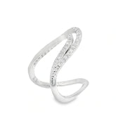 Elegant Silver venki Ring with Sparkling Detail - Silvenca