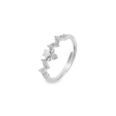 Elegant Silver Ring with Sparkling Diamonds - Silvenca