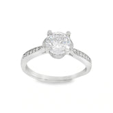 Elegant Silver Engagement Ring - Silvenca