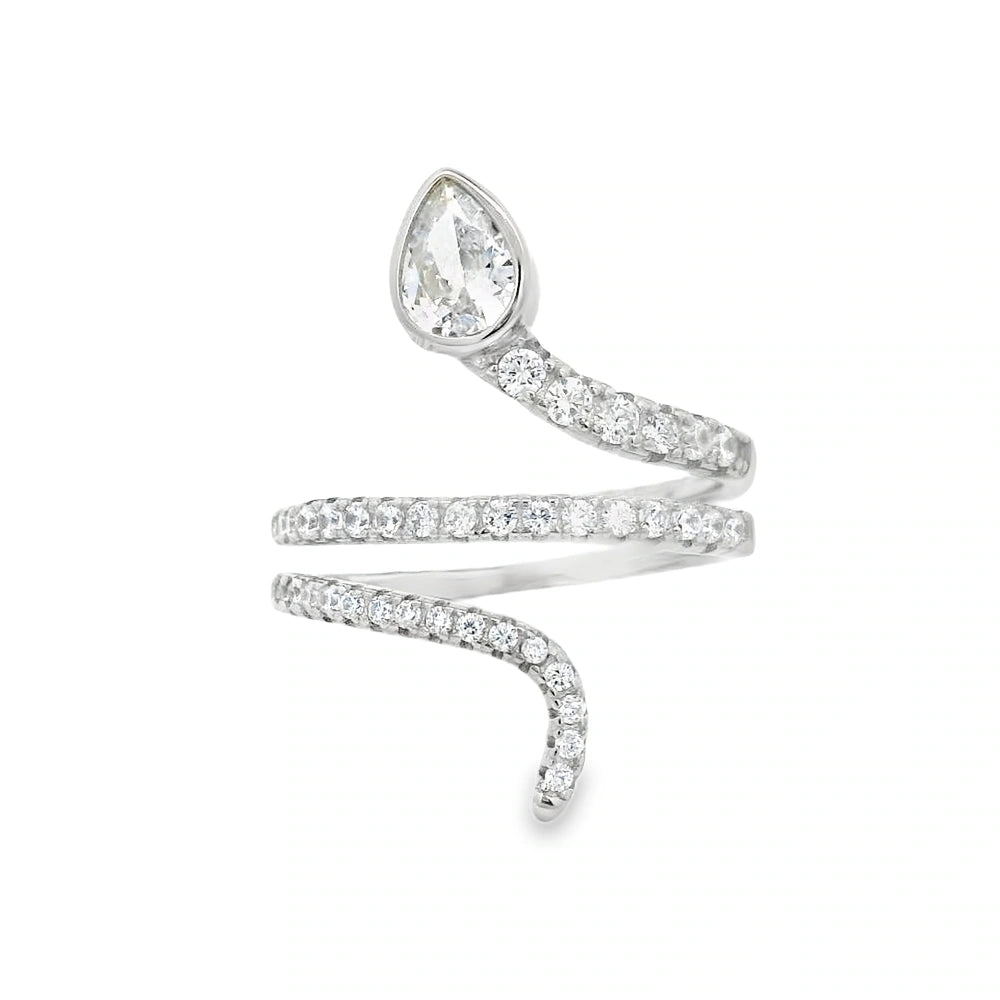 Elegant Spiral Diamond Ring - Silvenca