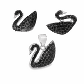 Elegant Black Swan Jewelry Set - Silvenca