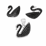 Elegant Black Swan Jewelry Set - Silvenca