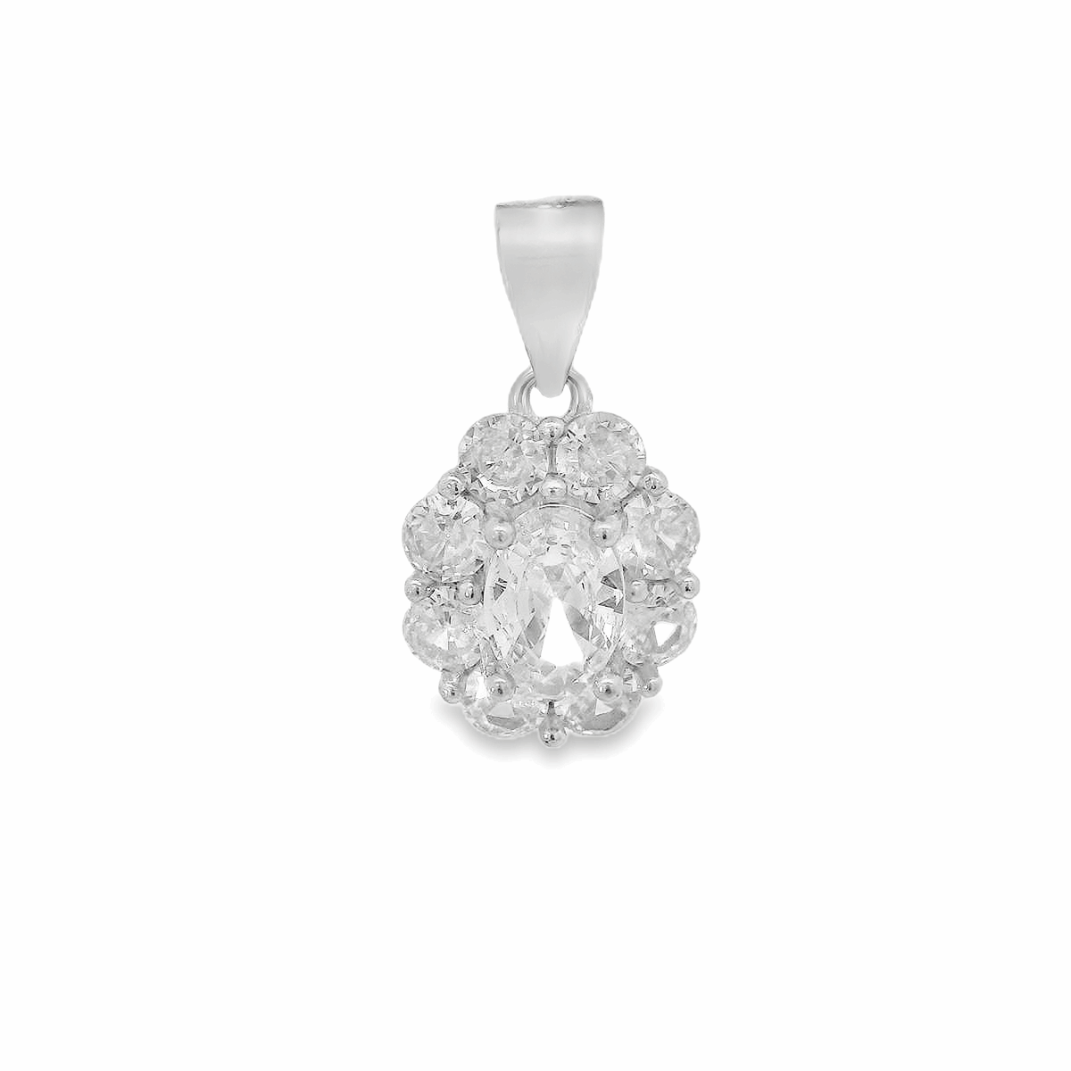 Elegant Silver Pendant with Crystals - Silvenca
