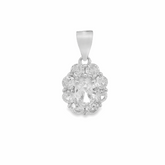 Elegant Silver Pendant with Crystals - Silvenca