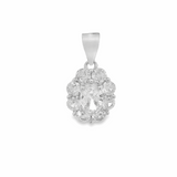 Elegant Silver Pendant with Crystals - Silvenca