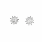 Elegant Starburst Diamond Earrings - Silvenca