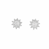 Elegant Starburst Diamond Earrings - Silvenca