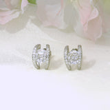 Elegant Silver Earrings with Sparkling Stones - Silvenca