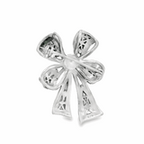 Elegant Silver Bow Brooch - Silvenca