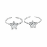 Elegant star-shaped silver toe rings - Silvenca
