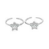 Elegant star-shaped silver toe rings - Silvenca
