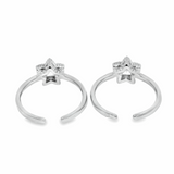 Elegant star-shaped silver toe rings - Silvenca