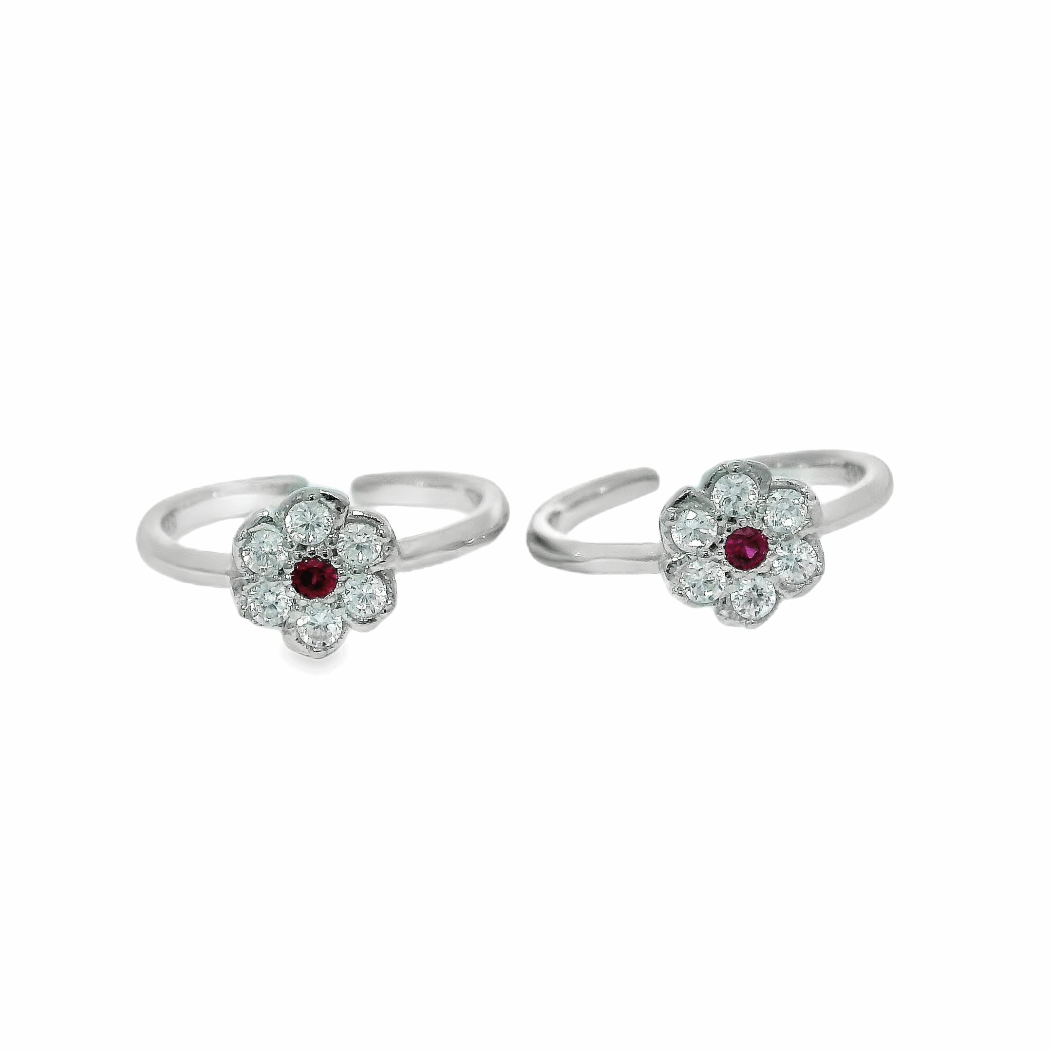 Exquisite floral toe rings - Silvenca