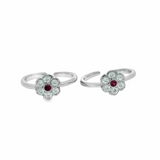 Exquisite floral toe rings - Silvenca
