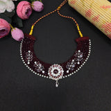 5 piece rajasthani silver beaded kanthi necklace