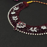 Traditional beaded silver kantha Necklace