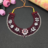 Traditional beaded silver kantha Necklace