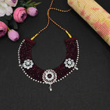 Rajasthani 3 piece silver beaded kantha necklace