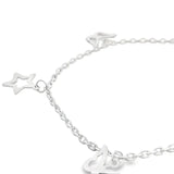 Charming Silver Star Anklets - Silvenca
