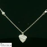 Adorable 925 Sterling Silver Heart-Shape Pendant Set - Silvenca