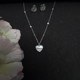Adorable 925 Sterling Silver Heart-Shape Pendant Set - Silvenca