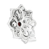 Elegant Silver and Amber Brooch - Silvenca