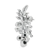 Elegant Floral Silver Brooch - Silvenca