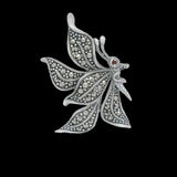 Elegant Silver Butterfly Brooch - Silvenca