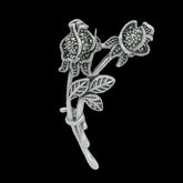 Elegant Silver Rose Brooch - Silvenca