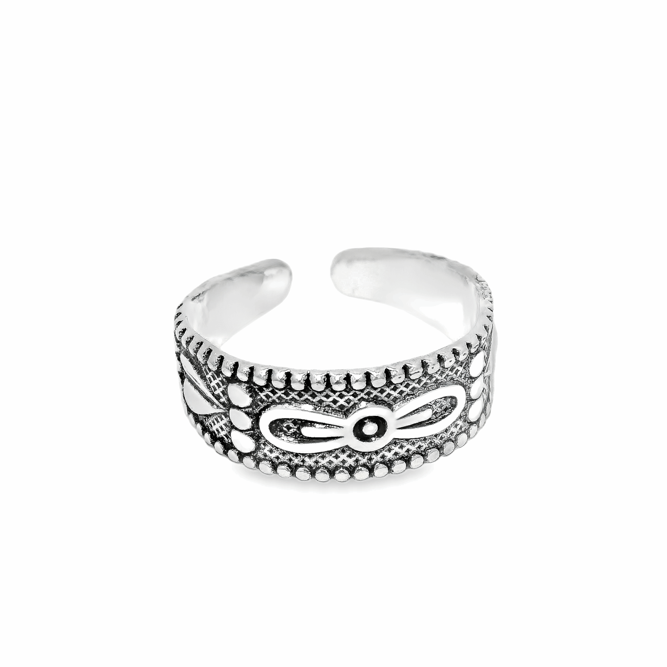 Beautifully designed silver toe ring - Silvenca