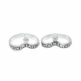 Blend elegance silver toe rings - Silvenca