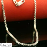 Box Chain in Pure 92.5 Sterling Silver | Gift For Her n Him | Chandi ki Chain - Silvenca
