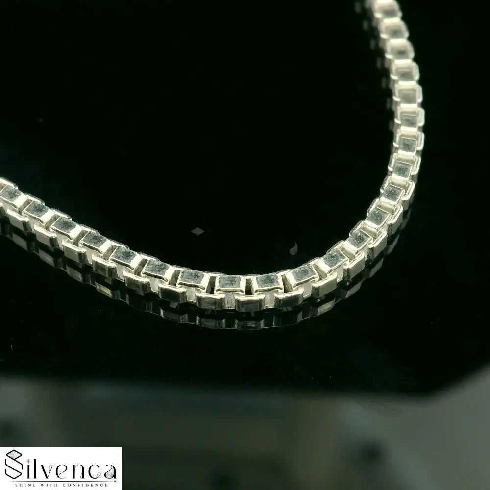 Box Chain in Pure 92.5 Sterling Silver | Gift For Her n Him | Chandi ki Chain - Silvenca