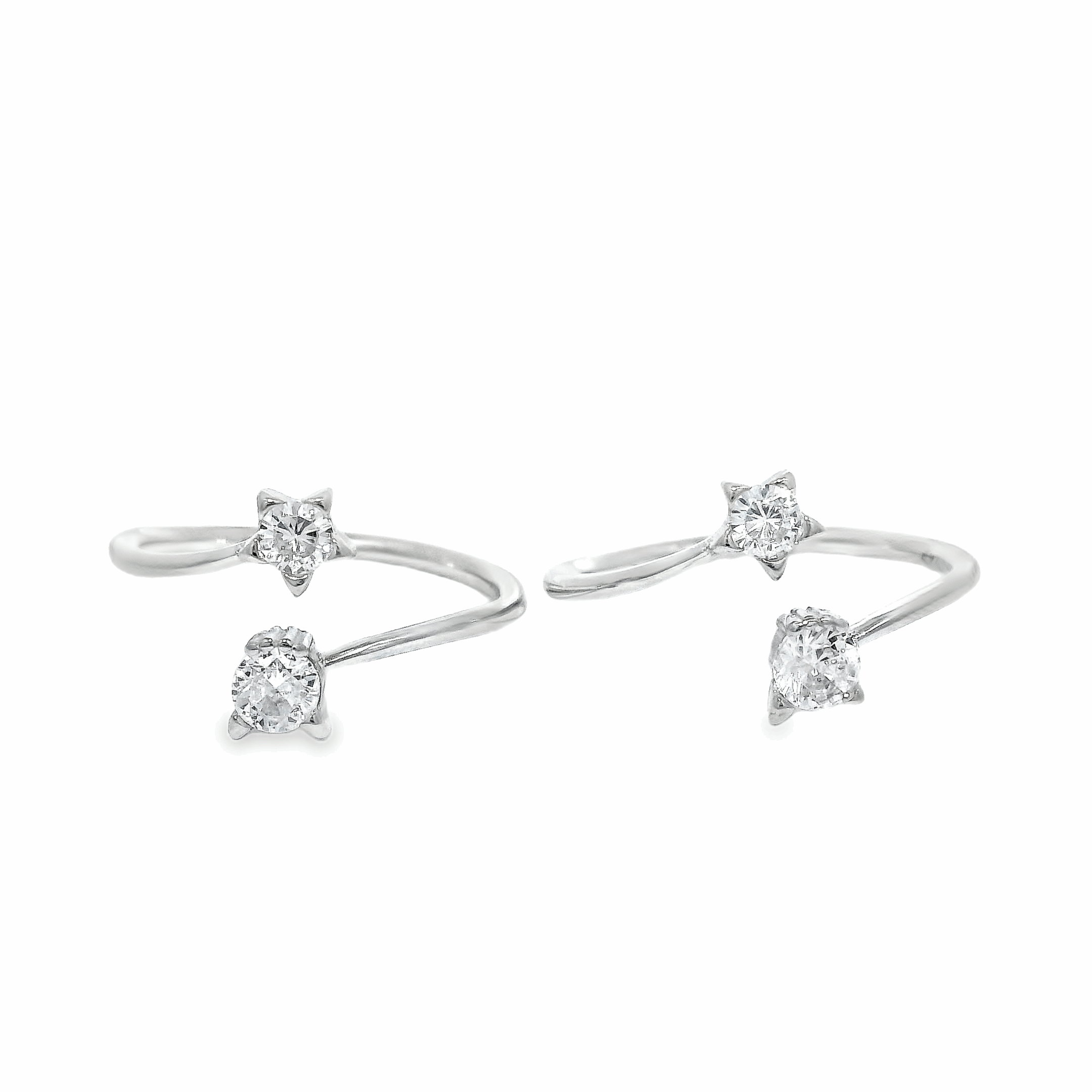 Brilliant stones toe ring - Silvenca