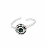Captivating gemstones silver toe rings - Silvenca