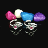 Captivating pink gemstone silver toe rings - Silvenca