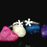 Charming floral silver toe rings - Silvenca