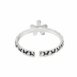 Charming floral silver toe rings - Silvenca