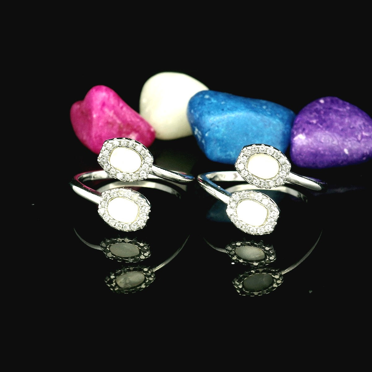 Delicate design silver toe rings - Silvenca