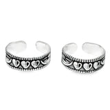 Delicate heart silver toe rings - Silvenca