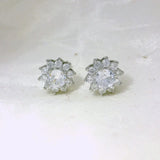 Elegant Starburst Diamond Earrings - Silvenca