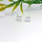 Elegant Square Diamond Earrings - Silvenca