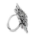 Elegant Floral 92.5 Pure Silver Light Weight Ring for Women - Silvenca