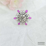 Elegant Floral 92.5 Pure Silver Light Weight Ring for Women - Silvenca