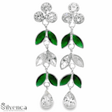 Elegant Floral Drop Earrings - Silvenca