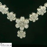 Elegant Floral Silver Necklace - Silvenca