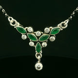 Elegant Green and Silver Necklace - Silvenca
