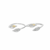 Elegant Leaf Design Toe Rings - Silvenca