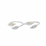 Elegant Leaf Design Toe Rings - Silvenca