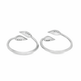 Elegant Leaf Design Toe Rings - Silvenca